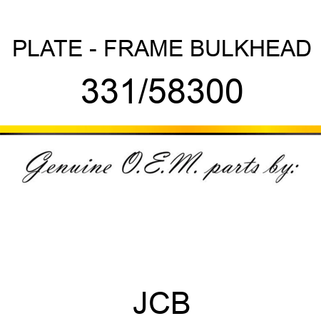 PLATE - FRAME BULKHEAD 331/58300