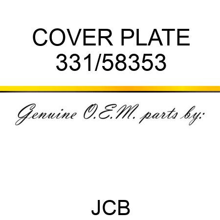 COVER PLATE 331/58353