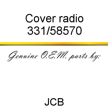 Cover, radio 331/58570
