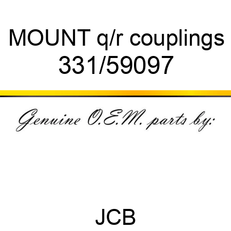 MOUNT q/r couplings 331/59097