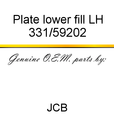 Plate, lower fill LH 331/59202