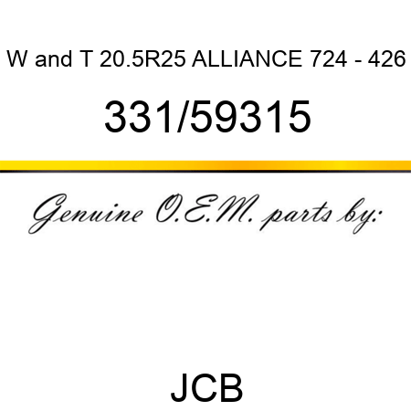 W&T 20.5R25 ALLIANCE 724 - 426 331/59315