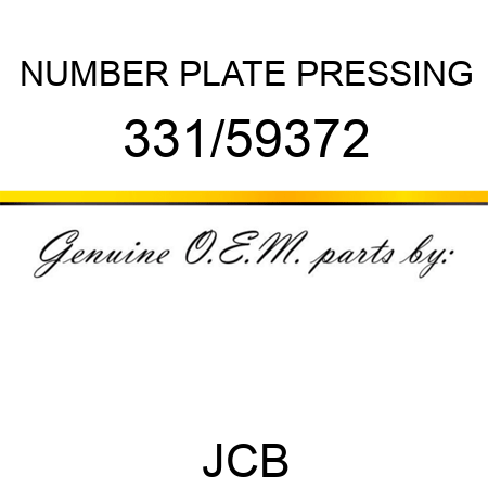 NUMBER PLATE PRESSING 331/59372