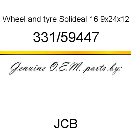 Wheel, and tyre, Solideal, 16.9x24x12 331/59447