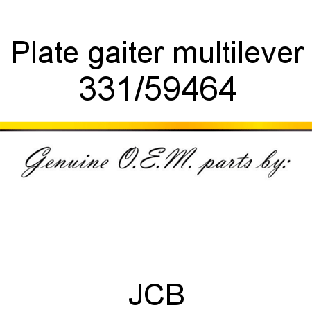 Plate, gaiter, multilever 331/59464