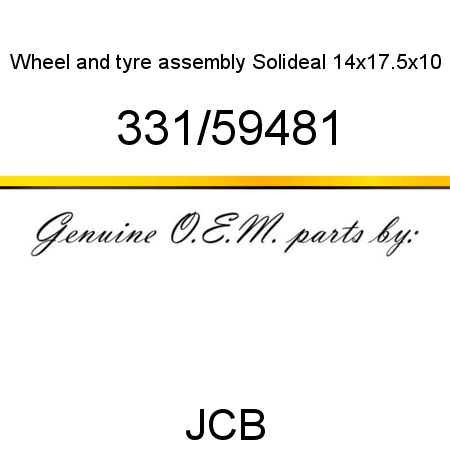 Wheel, and tyre assembly, Solideal 14x17.5x10 331/59481