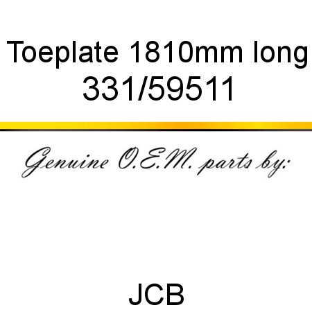 Toeplate, 1810mm long 331/59511