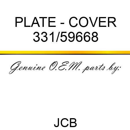 PLATE - COVER 331/59668