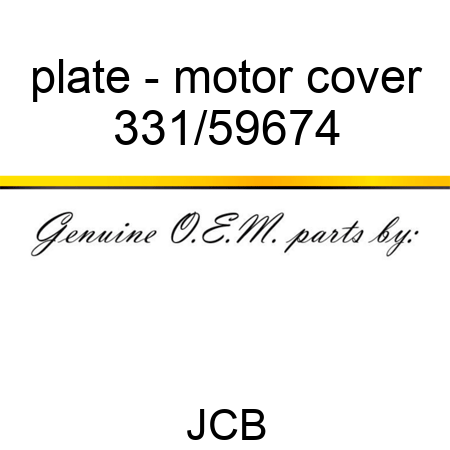 plate - motor cover 331/59674