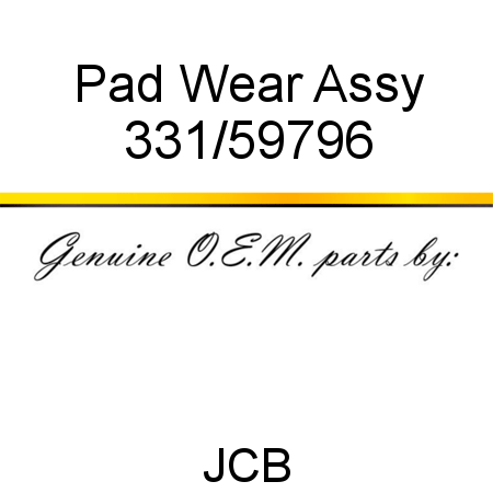 Pad, Wear Assy 331/59796