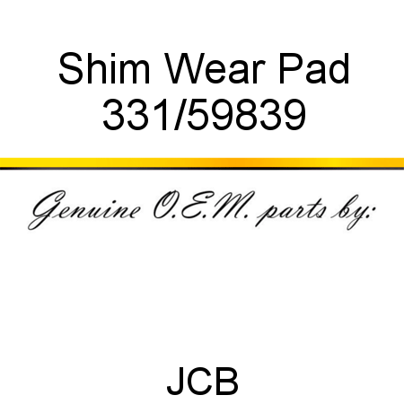 Shim, Wear Pad 331/59839