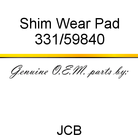 Shim, Wear Pad 331/59840