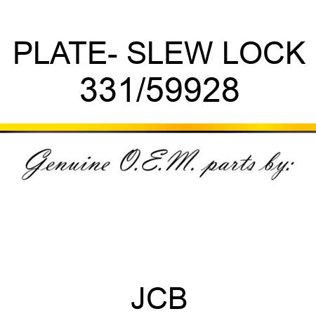 PLATE- SLEW LOCK 331/59928