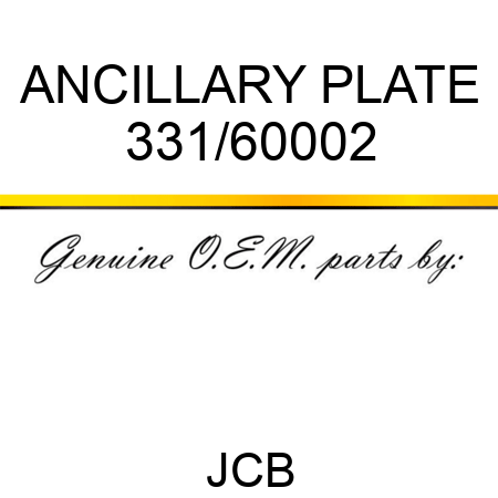 ANCILLARY PLATE 331/60002