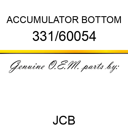 ACCUMULATOR BOTTOM 331/60054