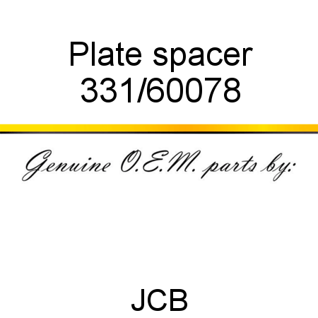 Plate, spacer 331/60078