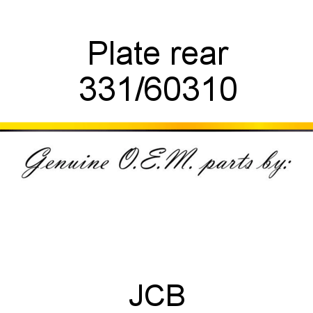 Plate, rear 331/60310