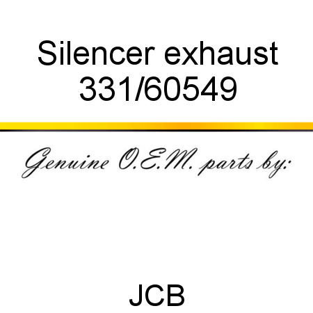 Silencer, exhaust 331/60549