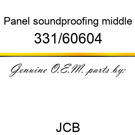 Panel, soundproofing, middle 331/60604