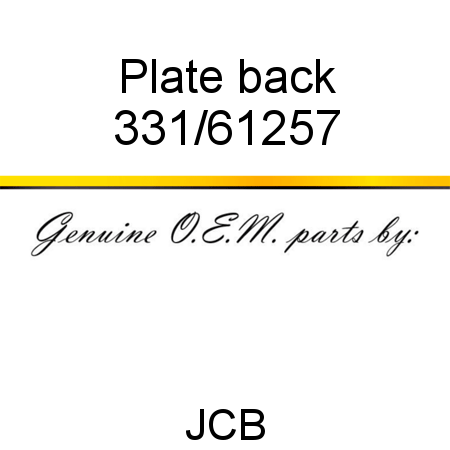 Plate, back 331/61257