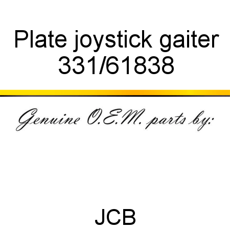 Plate, joystick gaiter 331/61838