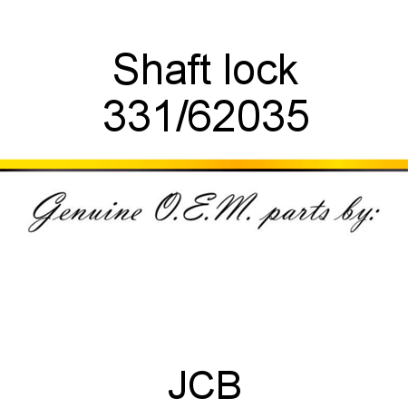 Shaft, lock 331/62035