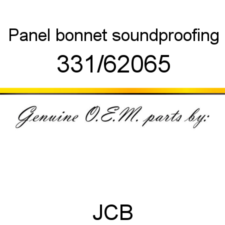 Panel, bonnet soundproofing 331/62065