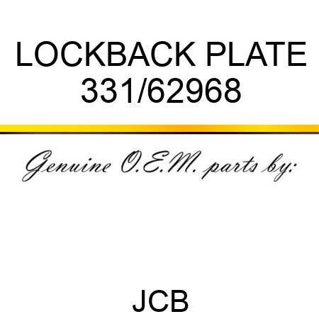 LOCKBACK PLATE 331/62968