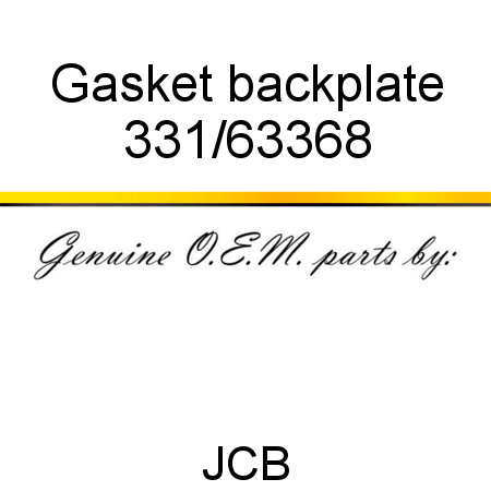 Gasket, backplate 331/63368