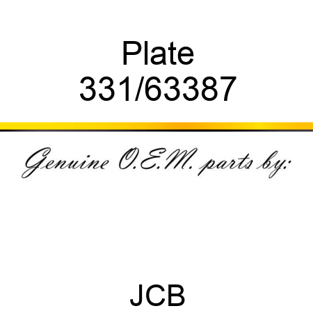Plate 331/63387
