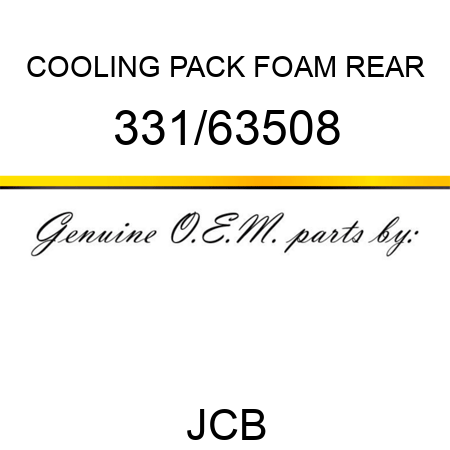 COOLING PACK FOAM REAR 331/63508