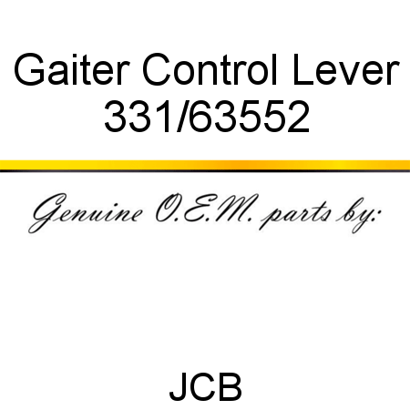 Gaiter, Control Lever 331/63552