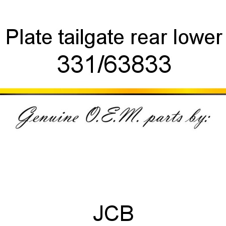 Plate, tailgate, rear lower 331/63833
