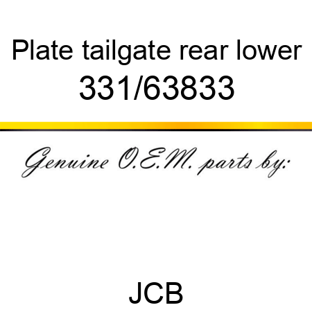Plate, tailgate, rear lower 331/63833