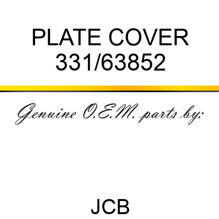 PLATE COVER 331/63852