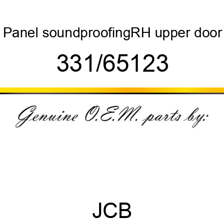 Panel, soundproofing,RH, upper door 331/65123