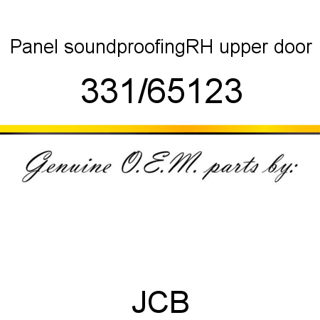 Panel, soundproofing,RH, upper door 331/65123