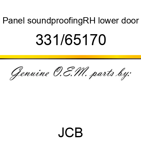 Panel, soundproofing,RH, lower door 331/65170