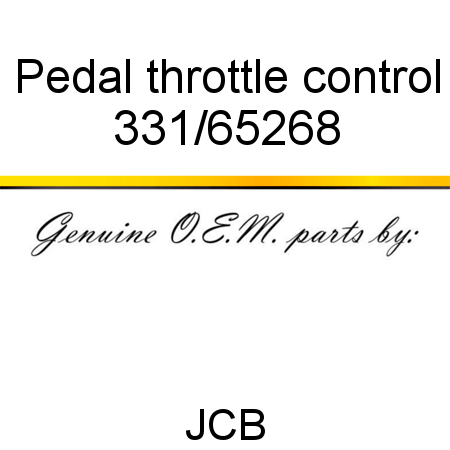 Pedal, throttle control 331/65268