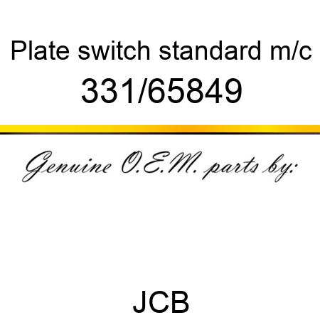 Plate, switch, standard m/c 331/65849
