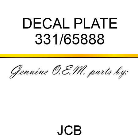 DECAL PLATE 331/65888
