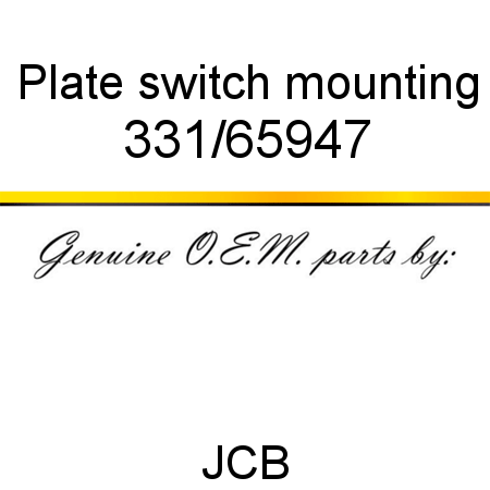 Plate, switch mounting 331/65947