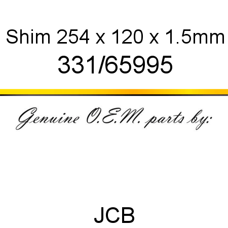 Shim, 254 x 120 x 1.5mm 331/65995