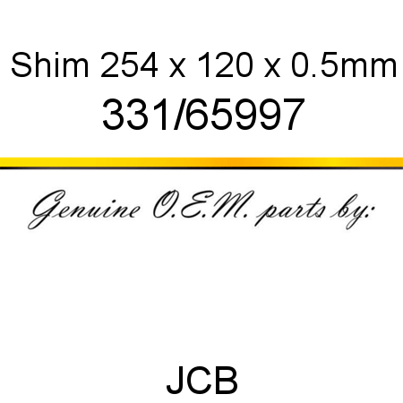 Shim, 254 x 120 x 0.5mm 331/65997