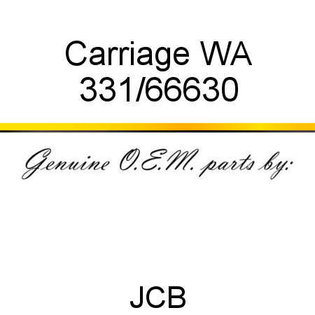 Carriage, WA 331/66630