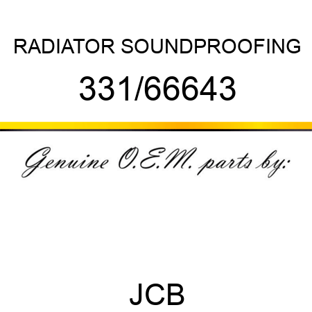 RADIATOR SOUNDPROOFING 331/66643