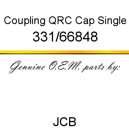 Coupling, QRC Cap Single 331/66848