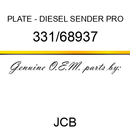 PLATE - DIESEL SENDER PRO 331/68937