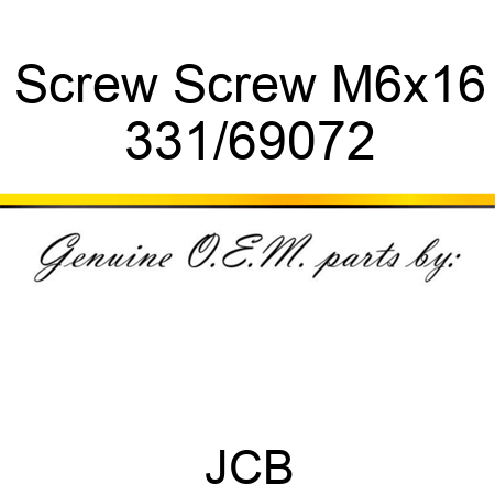 Screw Screw M6x16 331/69072