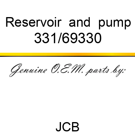 Reservoir & pump 331/69330